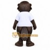 Brown Beaver Mascot Costume with Custom Logo
