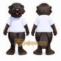 Brown Beaver Mascot Costume with Custom Logo