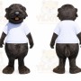 Brown Beaver Mascot Costume with Custom Logo