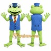 Green Frog Mascot Costume with Custom Logo Green Frog Mascot Costume with Custom Logo