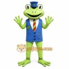 Green Frog Mascot Costume with Custom Logo Green Frog Mascot Costume with Custom Logo