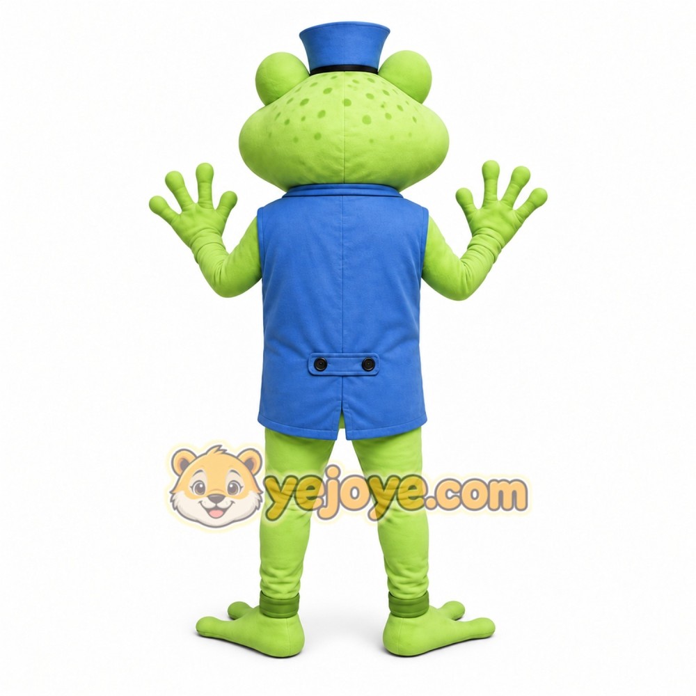 Green Frog Mascot Costume with Custom Logo Green Frog Mascot Costume with Custom Logo