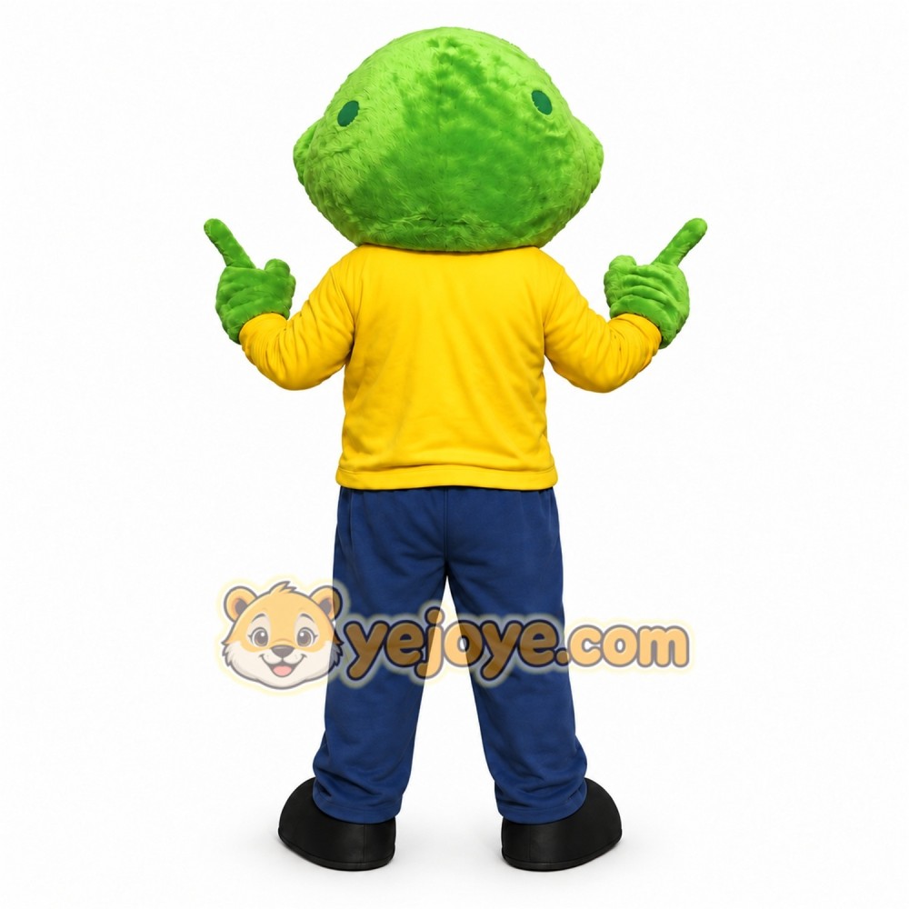 Green Dragon Mascot Costume with Custom Logo
