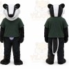 Black Badger Mascot Costume with Custom Logo