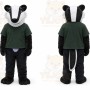 Black Badger Mascot Costume with Custom Logo