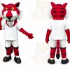 Red Tiger Mascot Costume with Custom Logo