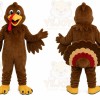 Brown Turkey Mascot Costume with Custom Logo
