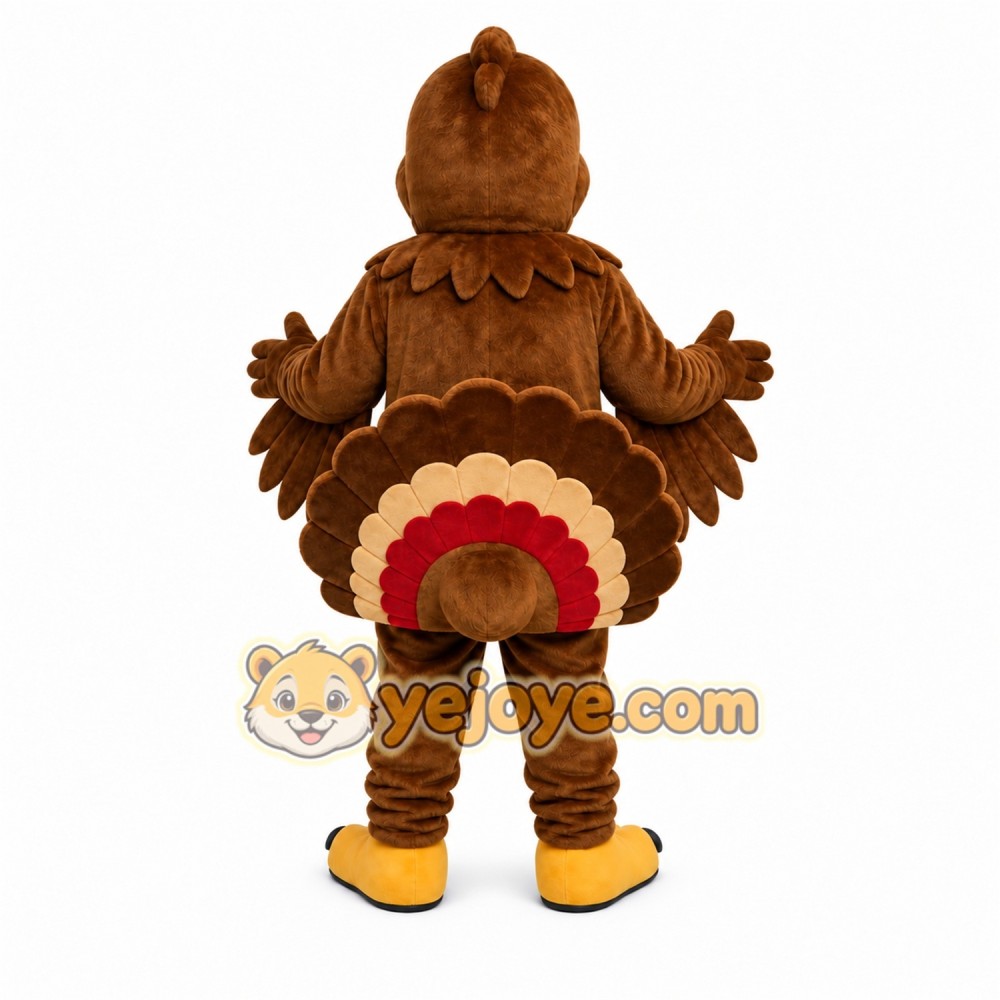 Brown Turkey Mascot Costume with Custom Logo Brown Turkey Mascot Costume with Custom Logo