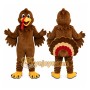Brown Turkey Mascot Costume with Custom Logo