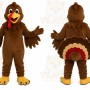Brown Turkey Mascot Costume with Custom Logo