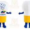 White Light Bulb Mascot Costume with Custom Logo