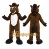 Brown Horse Mascot Costume with Custom Logo