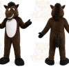 Brown Horse Mascot Costume with Custom Logo