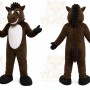 Brown Horse Mascot Costume with Custom Logo