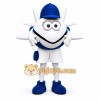 Blue Airplane Mascot Costume with Custom Logo Blue Airplane Mascot Costume with Custom Logo