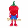 Red Strawberry Mascot Costume with Custom Logo Red Strawberry Mascot Costume with Custom Logo