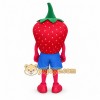 Red Strawberry Mascot Costume with Custom Logo Red Strawberry Mascot Costume with Custom Logo