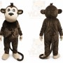 Brown Monkey Mascot Costume with Custom Logo