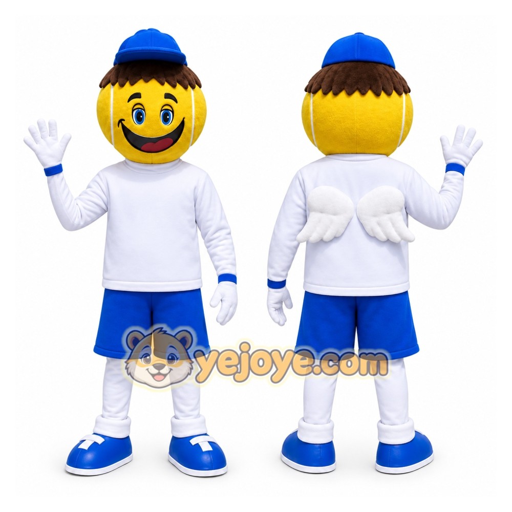 Yellow Smiley Mascot Costume with Custom Logo Yellow Smiley Mascot Costume with Custom Logo