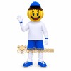 Yellow Smiley Mascot Costume with Custom Logo Yellow Smiley Mascot Costume with Custom Logo