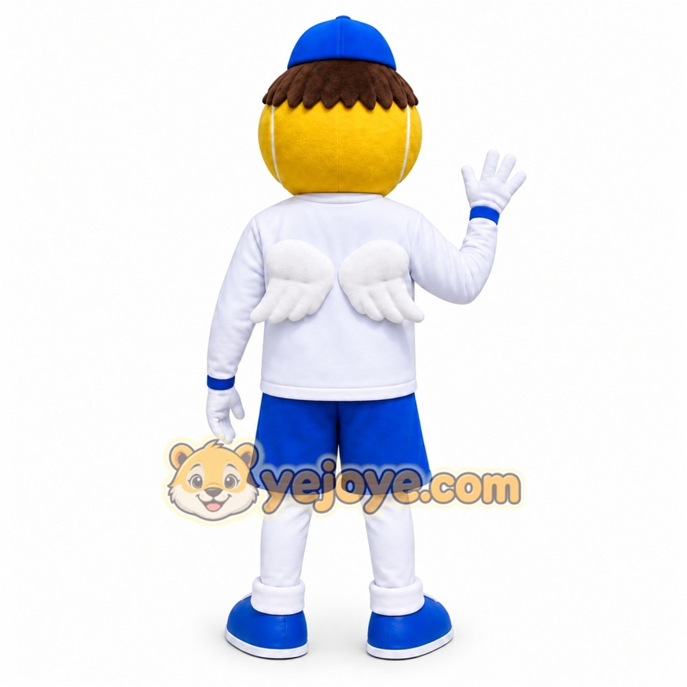 Yellow Smiley Mascot Costume with Custom Logo Yellow Smiley Mascot Costume with Custom Logo