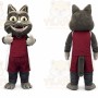 Gray Cat Mascot Costume with Custom Logo