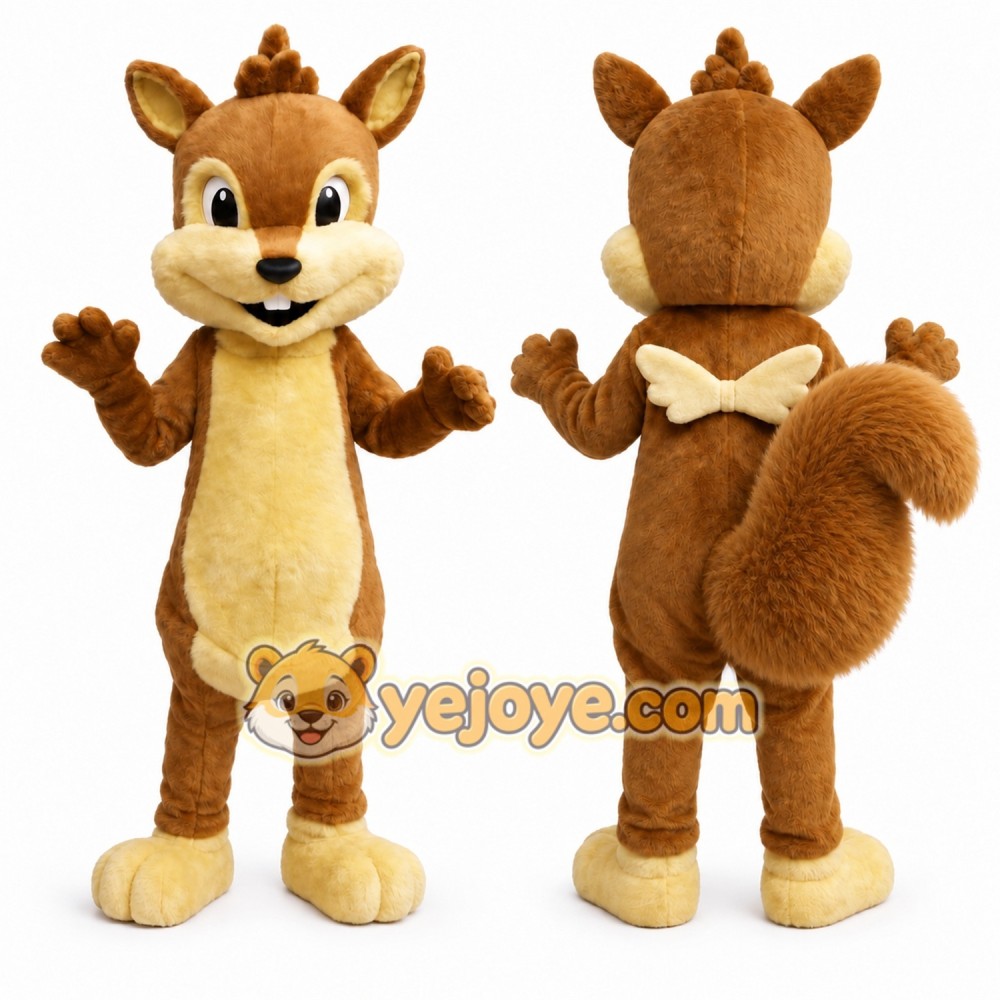 Brown Chipmunk Mascot Costume with Custom Logo Brown Chipmunk Mascot Costume with Custom Logo
