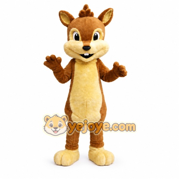 Brown Chipmunk Mascot Costume with Custom Logo Brown Chipmunk Mascot Costume with Custom Logo