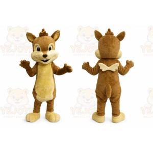 Brown Chipmunk Mascot Costume with Custom Logo