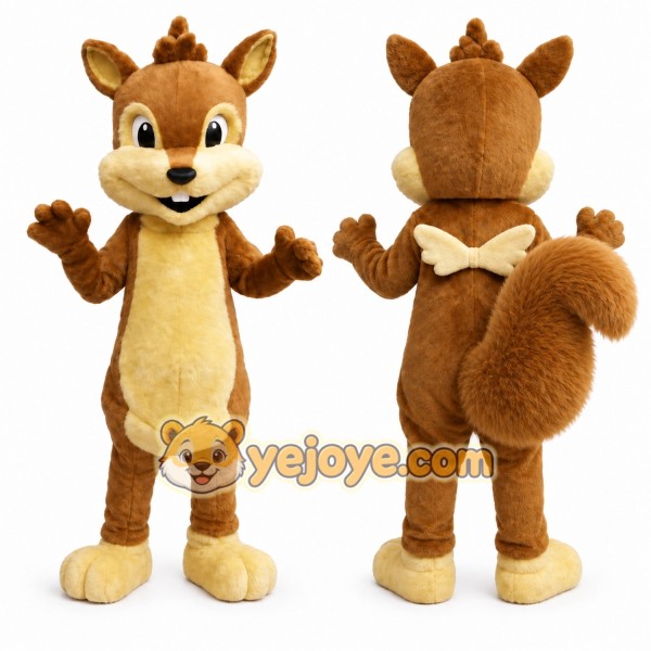 Brown Chipmunk Mascot Costume with Custom Logo