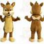 Brown Chipmunk Mascot Costume with Custom Logo