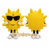 Yellow Sun Mascot Costume with Custom Logo