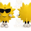 Yellow Sun Mascot Costume with Custom Logo