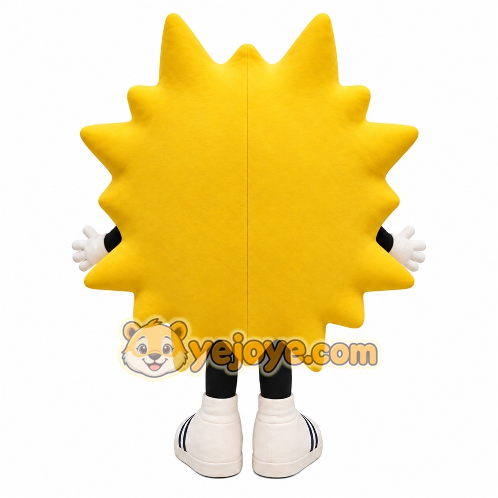 Yellow Sun Mascot Costume with Custom Logo