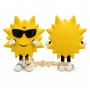 Yellow Sun Mascot Costume with Custom Logo