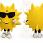Yellow Sun Mascot Costume with Custom Logo
