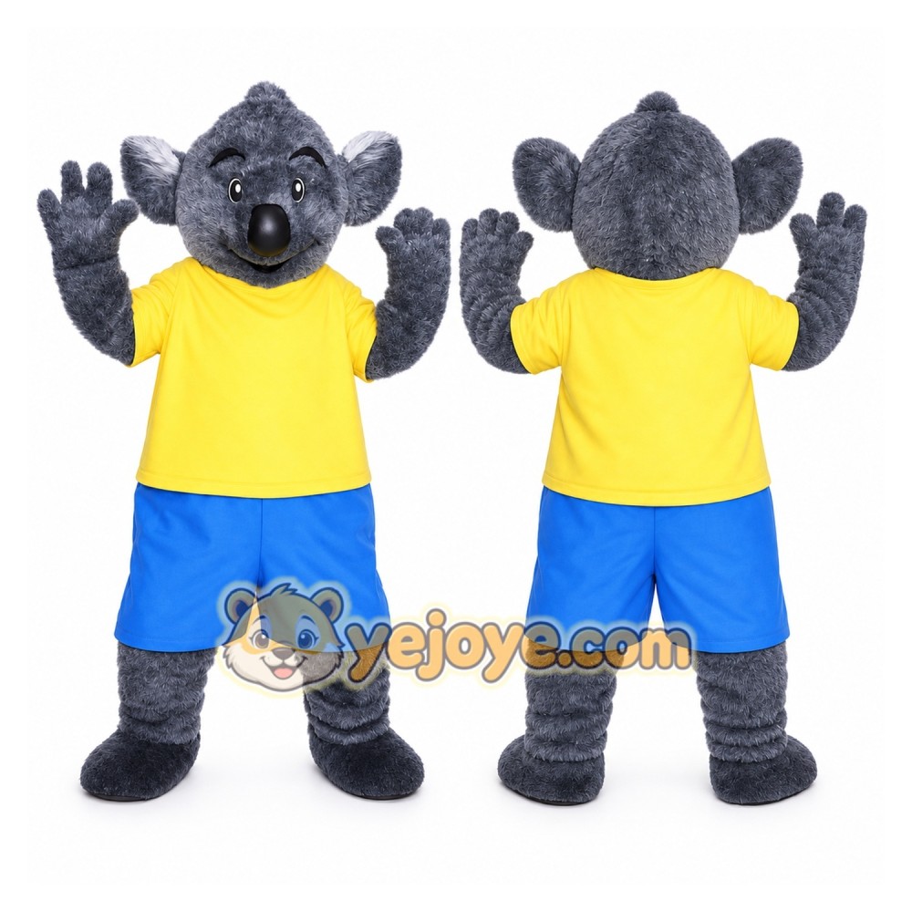 Gray Koala Mascot Costume with Custom Logo Gray Koala Mascot Costume with Custom Logo