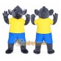 Gray Koala Mascot Costume with Custom Logo