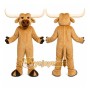 Brown Bull Mascot Costume with Custom Logo