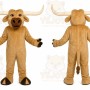 Brown Bull Mascot Costume with Custom Logo