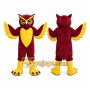 Red Owl Mascot Costume with Custom Logo