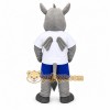 Gray Rhino Mascot Costume with Custom Logo Gray Rhino Mascot Costume with Custom Logo