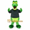 Green Dinosaur Mascot Costume with Custom Logo Green Dinosaur Mascot Costume with Custom Logo