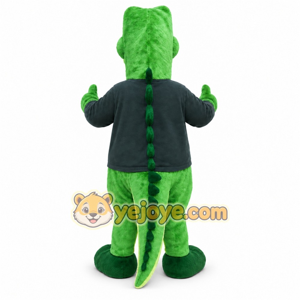 Green Dinosaur Mascot Costume with Custom Logo Green Dinosaur Mascot Costume with Custom Logo