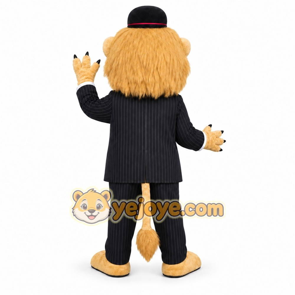 Tan Lion Mascot Costume with Custom Logo Tan Lion Mascot Costume with Custom Logo