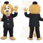Tan Lion Mascot Costume with Custom Logo
