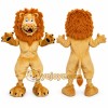 Tan Lion Mascot Costume with Custom Logo