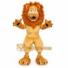 Tan Lion Mascot Costume with Custom Logo