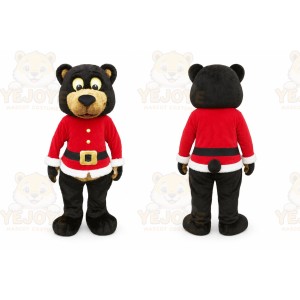 Black Bear Mascot Costume with Custom Logo