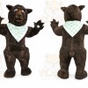 Brown Bear Mascot Costume with Custom Logo